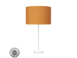 Fabrilamp moda grande lampe à poser blanc orange, abat-jour textile motif orange uni, 1 x e27, 63 cm