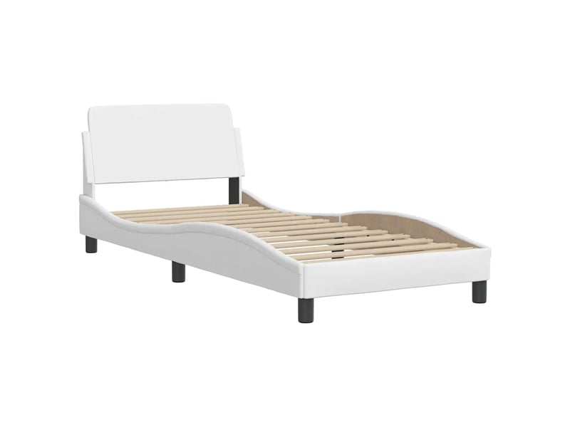  Lit simple- lit adulte -  cadre de lit viana sans matelas blanc 90x200 cm similicuir  - Conforama D
