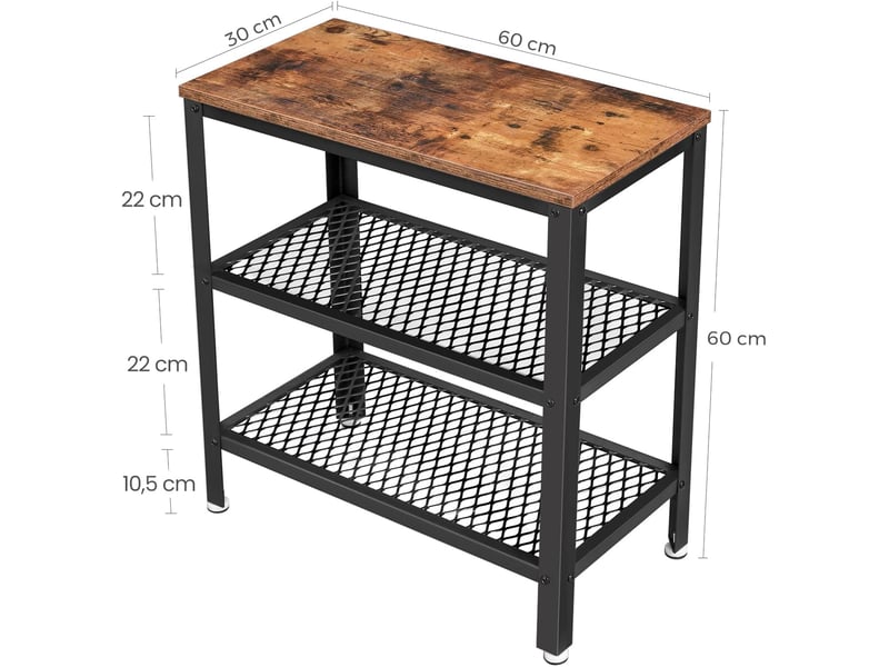  Table de chevet - leobert - brun rustiquenoir - 60 x 30 x 60 cm  - Conforama D
