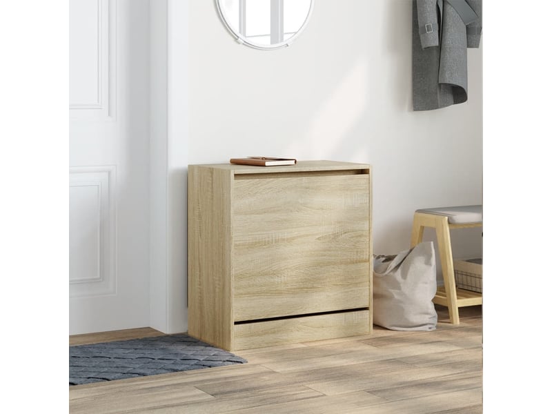  Meuble à chaussure, armoire à chaussures chêne sonoma 60x34x63,5 cm bois ingénierie  - Conforama C