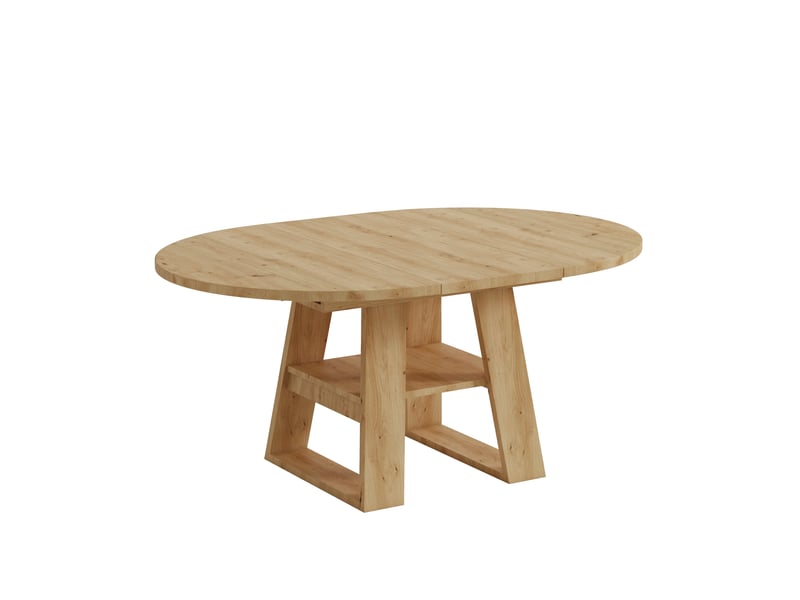  Table extensible ronde en mdf bois clair, 4 à 6 places, 110150 × 110 cm, rangement intégré, style scandinave  - Conforama A