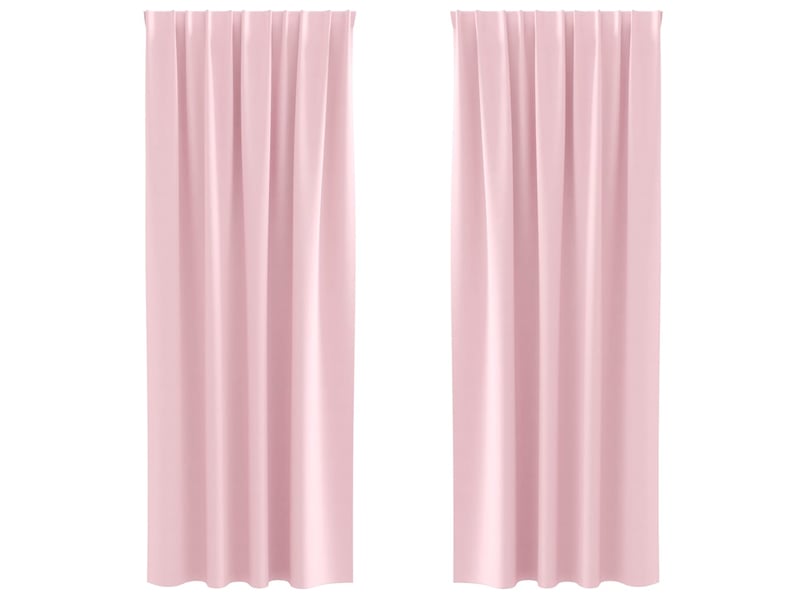 Lot de 2 rideaux occultants, rideaux black-out avec anneaux rose bébé 260 x 140 cm cf44755 - Conforama A