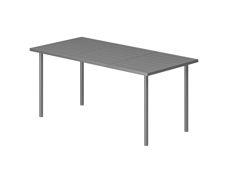  Table de jardin rectangulaire, table à manger extérieure acier gris foncé 165x80x74cm  - Conforama A