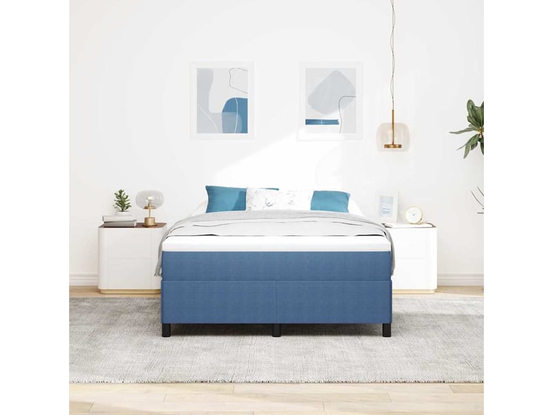 Lit double- lit adulte - lit à lattes bleu 140 x 190 cm tissu en velours côtelé - Conforama B