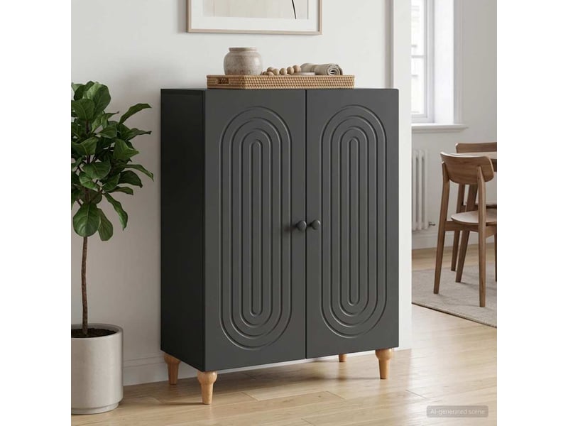  Buffet - bahut - meuble de rangement noir 66 x 34,5 x 90 cm bois d'ingénierie  - Conforama D