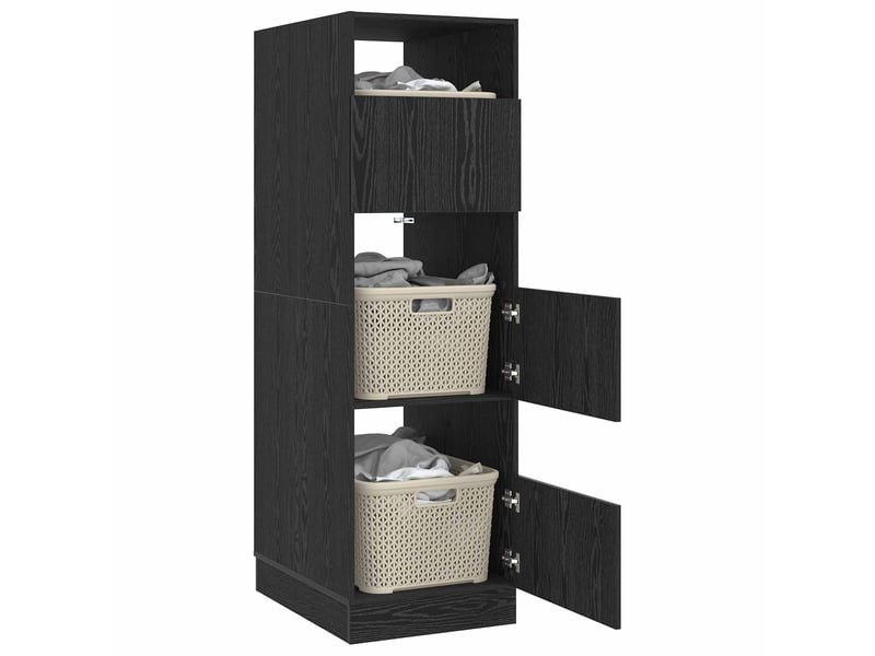  Armoire à laver chêne noir 50x68x162 cm bois d'ingénierie  - Conforama C