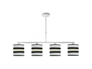 Lampe de plafond fabrilamp karla blancbeige 4 x e14 hauteur réglable 44-61 cm 75x14 cm