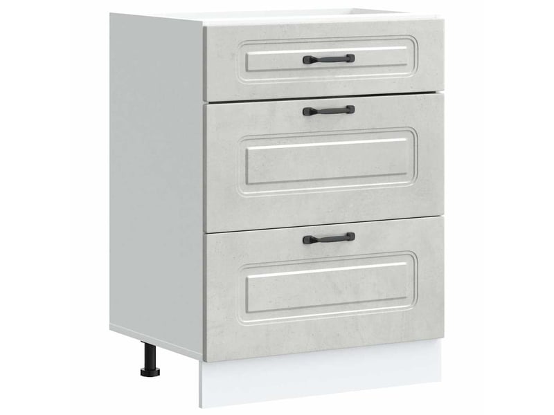  Meuble de rangement, armoire de cuisine kalmar gris béton bois d'ingénierie shl1223  - Conforama A