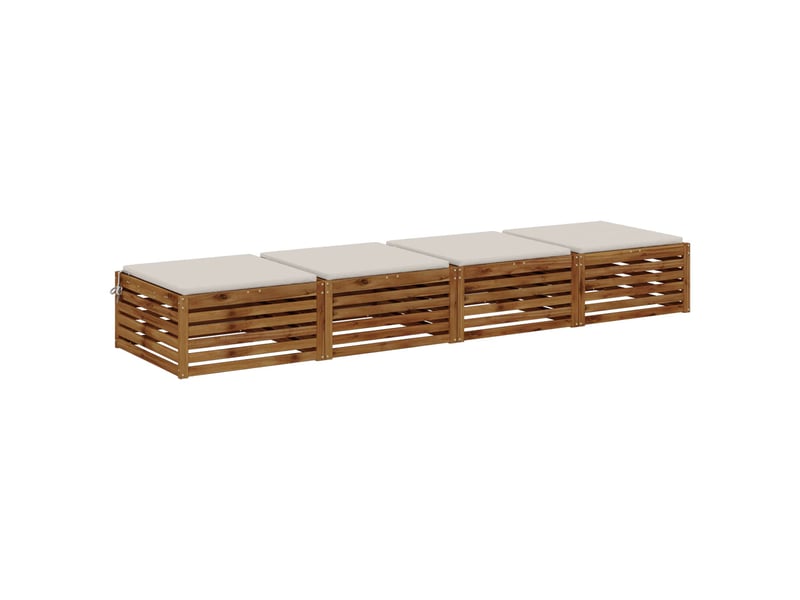 Lot de 4 coussins de siège, coussins d'assise soest 100 % polyester blanc cf60324  - Conforama C