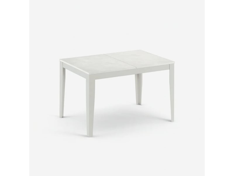  Table de salle à manger extensible avec piètement blanc 156316x90 moon - blanc  - Conforama A