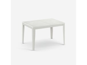 Table de salle à manger extensible avec piètement blanc 156316x90 moon - blanc