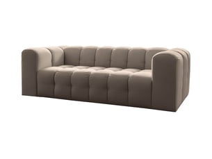 Canapé droit fixe LOUNGITUDE MILOE 3 places Velours taupe