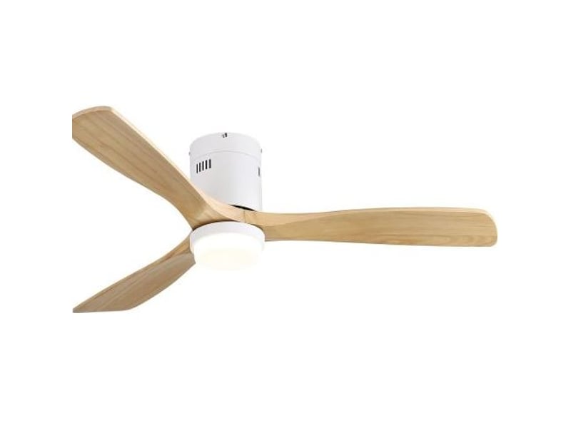  Ventilateur de plafond 132 cm blanc avec led 18 w, 3 pales et télécommande  - Conforama A