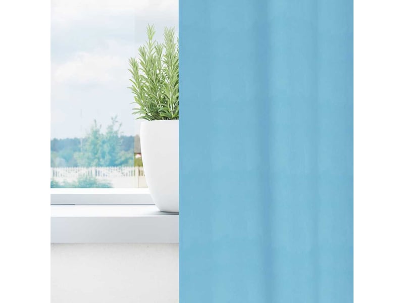 Lot de 2 rideaux occultants, rideaux black-out avec anneaux bleu clair 245 x 140 cm cf44593 - Conforama C