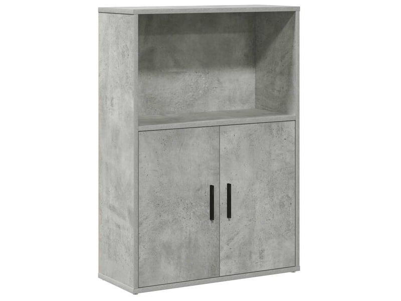  Bibliothèque, meuble de rangement salon gris béton 60x24x85 cm bois d'ingénierie  - Conforama A