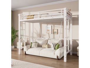 Lit mezzanine 90x200 cm <strong></strong> <strong></strong> coloris blanc
