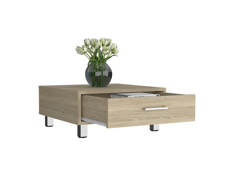 Table basse beijing de 60 cm avec 1 tiroir, chêne clair  - Conforama E