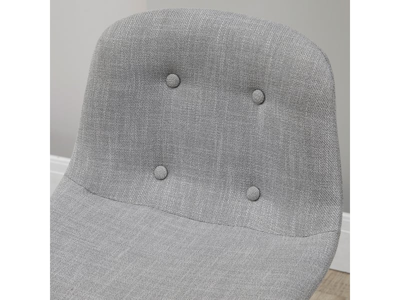  Ensemble table de bar 4 chaises de bar style industriel piètement acier noir plateau effet bois noyer tissu gris clair  - Conforama E