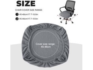 Housse de chaise - gris 2 housse pour chaises élastiques, housse assise chaise bureau, housses fauteuil gaming, protege chaise salle a manger, shousse tabouret pivotant, 45 x 45 cm