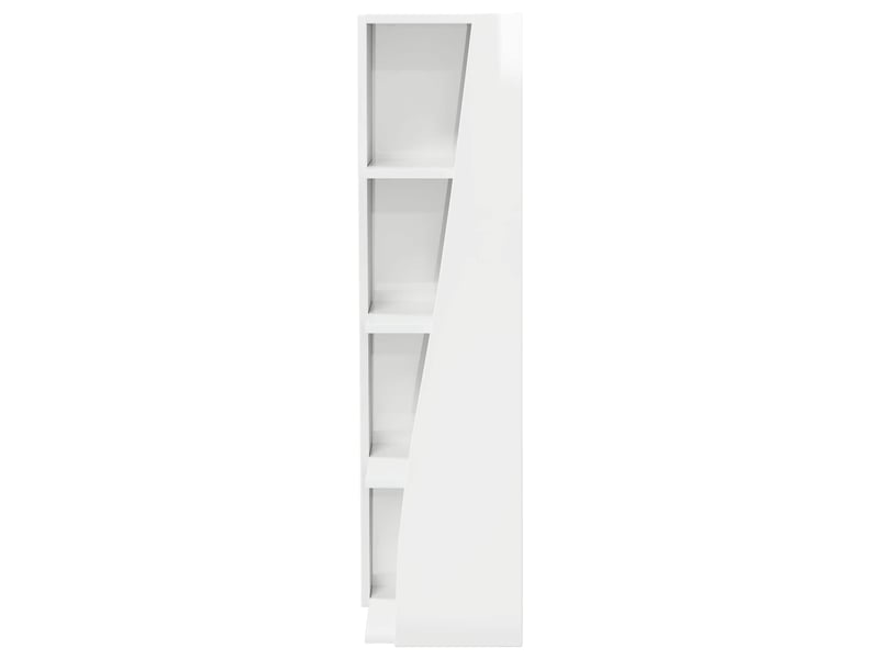  Meuble d'angle, meuble de rangement salon 27,5x27x102cm bois d'ingénierie blanc brillant  - Conforama E