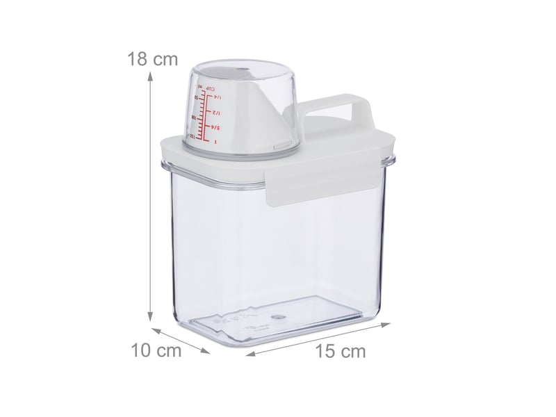  Boîte de rangement alimentaire 1,1 litre avec verre doseur hermétique usage domestique design épuré en plastique transparent 13_0014853  - Conforama A