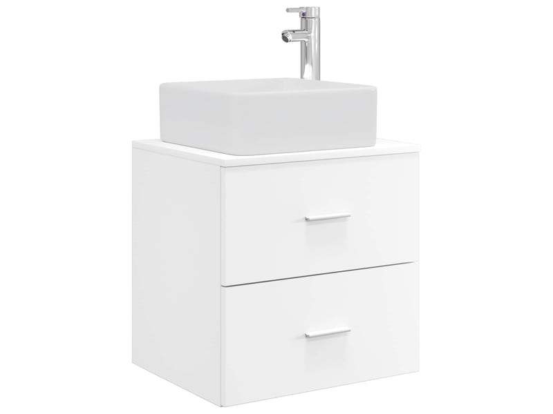 Vanité de lavabo mural, meuble de rangement blanc 49.5x41x63 cm shl2873 - Conforama A