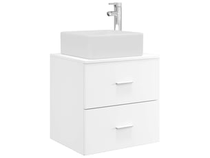 Vanité de lavabo mural, meuble de rangement blanc 49.5x41x63 cm shl2873
