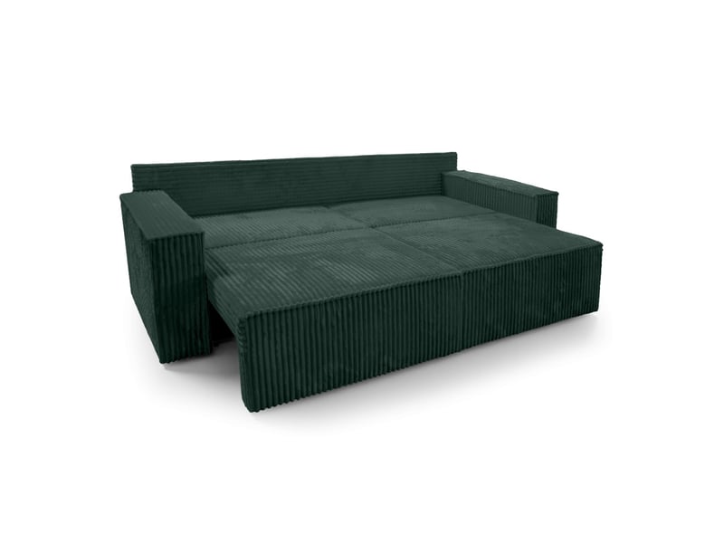  Farah - canapé droit assise profonde 3 places convertible en velours côtelé épais  - Conforama C