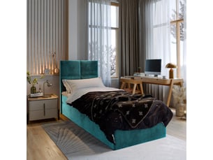 Lit avec rangement 100x200 cm <strong>MASSENO</strong> <strong></strong> coloris bleu