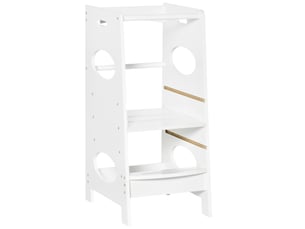 Tour montessori à hauteur réglable sur 3 niveaux, tour d'apprentissage en bois pour enfants, échelle blanche pour enfants