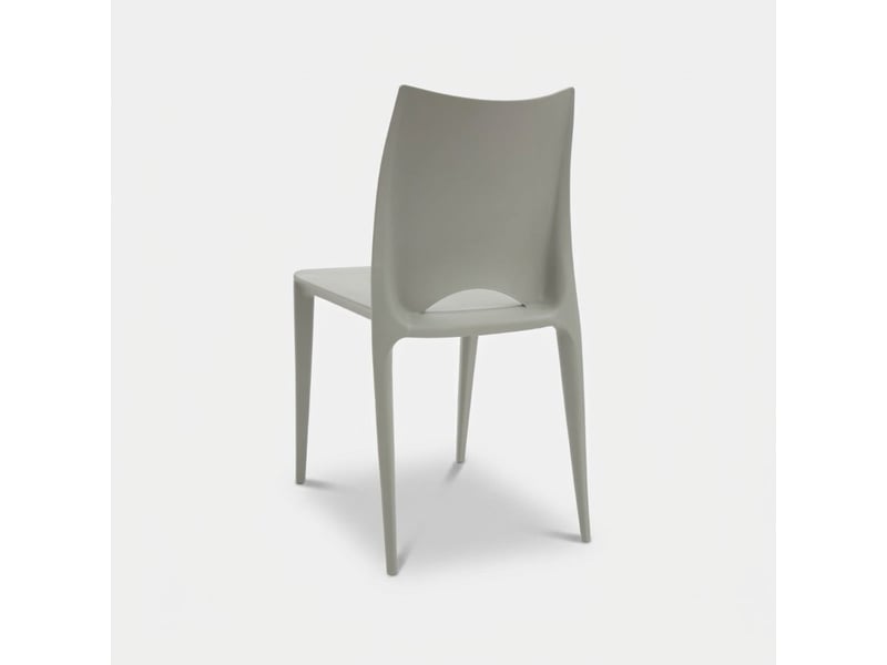  Lot de 4 chaises empilables en polypropylène lione - gris  - Conforama D