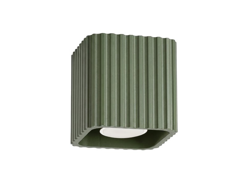  Plafonnier riff 1 vert olive gu10 aluminium moderne 10x10x10cm SL.3050 - Conforama A