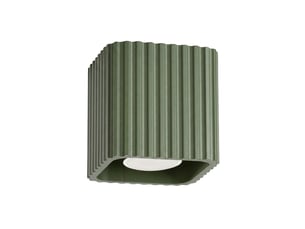 Plafonnier riff 1 vert olive gu10 aluminium moderne 10x10x10cm