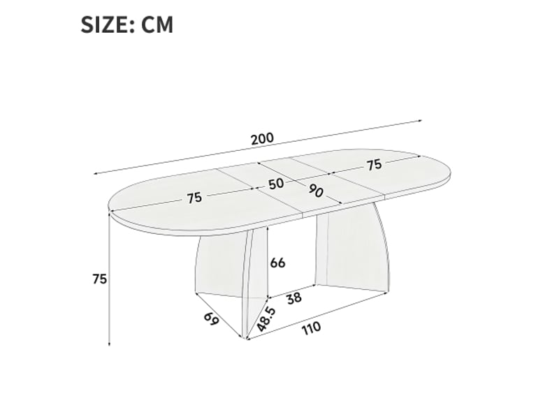  Table à manger ovale avec allonge marron - 90x150-200max.cm mdf  - Conforama C