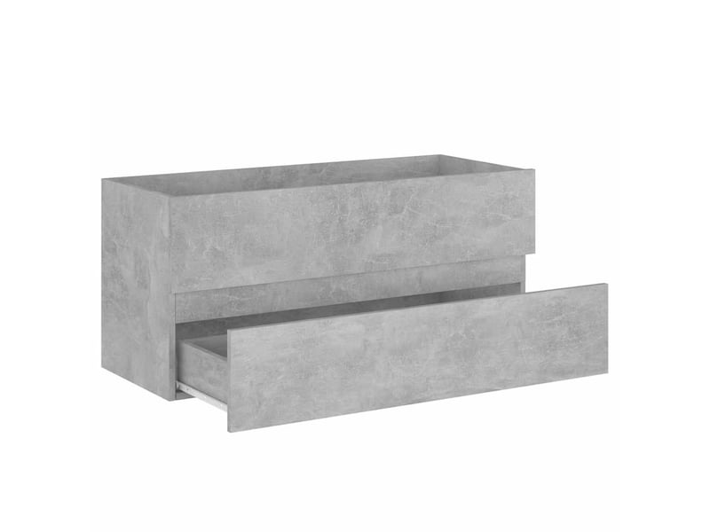 Armoire d'évier avec lavabo intégré gris béton aggloméré - Conforama D