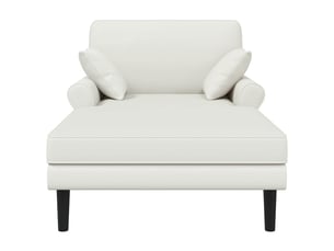Chaise longue, chaise de salon blanc simili cuir cf28533