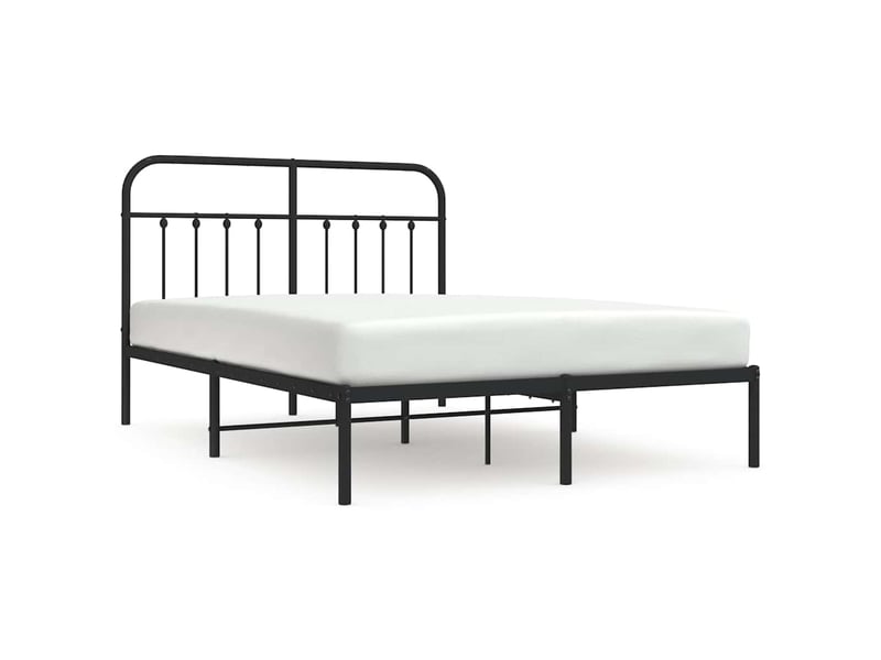  Lit double- lit adulte -  cadre de lit métal sans matelas avec tête de lit noir 150x200cm  - Conforama A