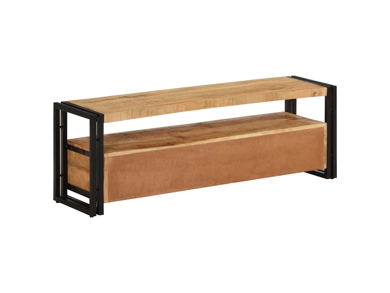  Meuble tv - banc tv - meuble de rangement 120x30x40 cm bois massif de manguier  - Conforama D
