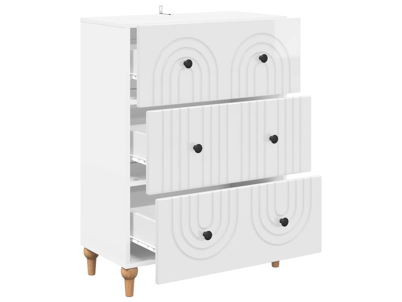  Armoire de rangement bureau, armoire à tiroirs blanc brillant 66 x 34,5 x 90 cm shl7134  - Conforama E