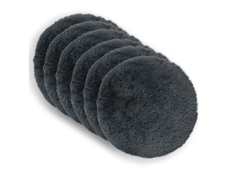  Lot de 6 coussins avec oreiller, coussins décoratifs heerlen anthracite fleece pv cf50782  - Conforama A