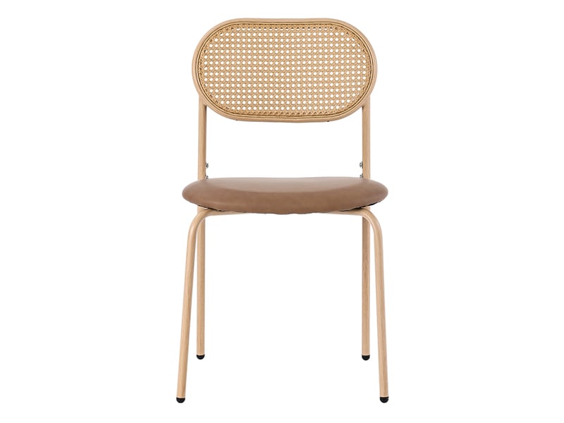  Chaise de salle à manger en velours, lot de 6 chaises avec quatre pieds de support en métal, pour salle à manger, salon, marron  - Conforama E