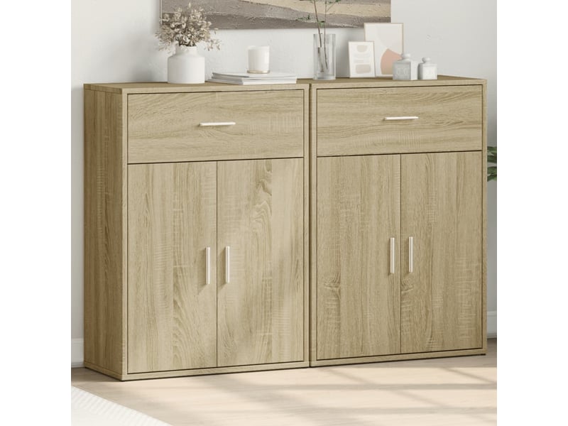  Buffets 2 pcs - bahut - meuble de rangement chêne sonoma 60x30x84 cm bois d'ingénierie  - Conforama B