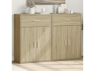 Buffets 2 pcs - bahut - meuble de rangement chêne sonoma 60x30x84 cm bois d'ingénierie