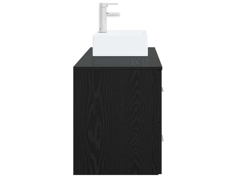  Ensemble de mobilier de salle de bain 2 pc chêne noir cf64107  - Conforama D