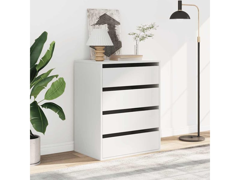  Commode chambre adulte, commode d'angle blanc 60x41x76 cm bois d'ingénierie  - Conforama C