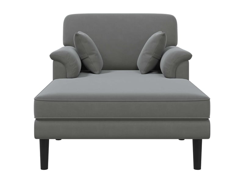  Chaise longue, chaise de salon gris foncé velours cf28600  - Conforama C