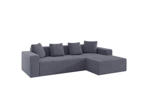 Canapé d'angle avec méridienne modulable 261 x 146 cm assise profonde sans montage