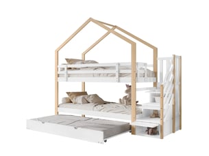 Lit avec rangement 90x190/200 cm MEUBLIV   coloris bicolore