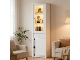 Vitrine coloris blanc 3 étagère(s) <strong></strong> <strong></strong> - 55 cmx200 cm