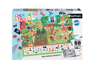 Nathan puzzle cherche et trouve 60 pieces - au jardin